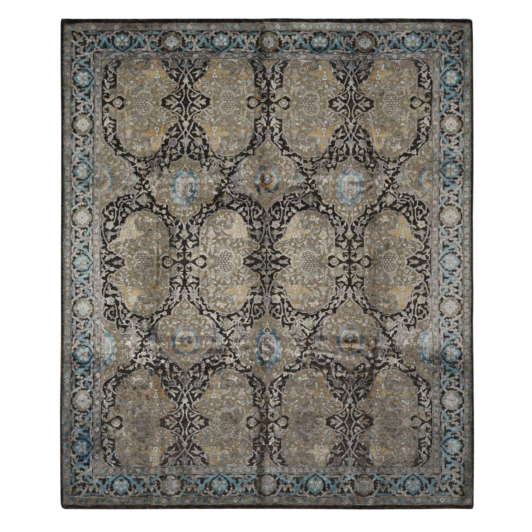 Transitional Silk Hand-Knotted Area Rug 8'4